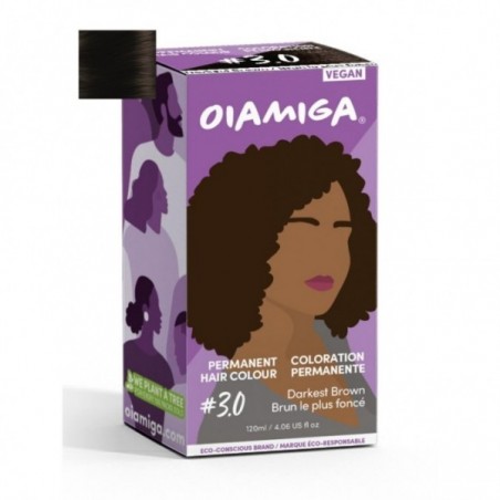 OIAMIGA Permanent Hair Colour Darkest Brown 120 ml
