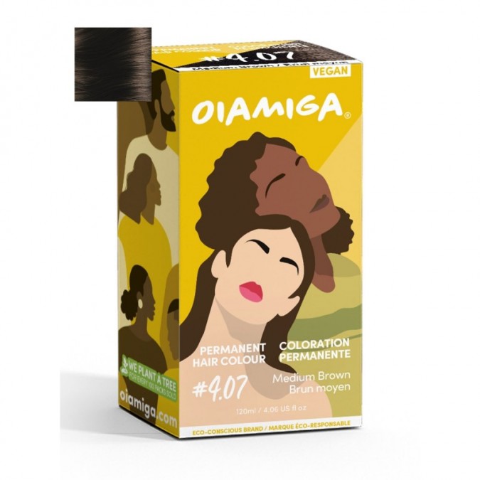 OIAMIGA Permanent Hair Colour Medium Brown 120 ml