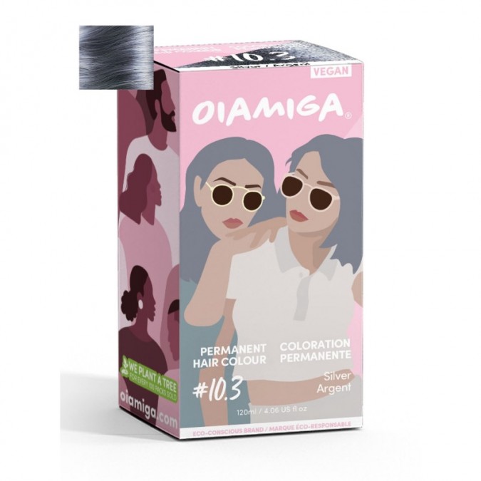 OIAMIGA Permanent Hair Colour Silver 120 ml