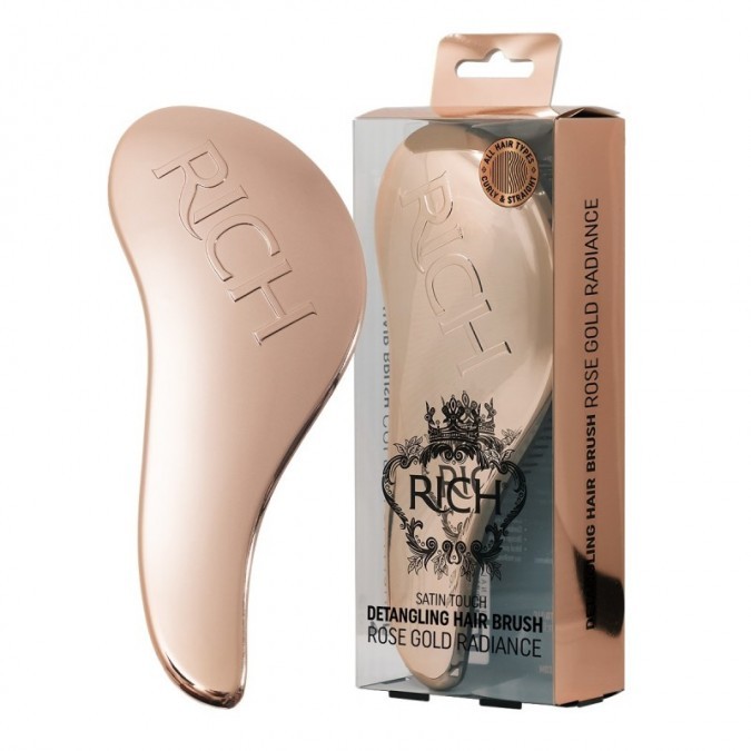 RICH Pure Luxury Satin Touch Detangling Brush Rose Gold Radiance