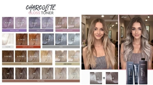 Charcolite Gloss Toner on voidemainen kiiltosävyte, joka on suunniteltu vaaleille, vaalennetuille tai hauraille hiuksille.